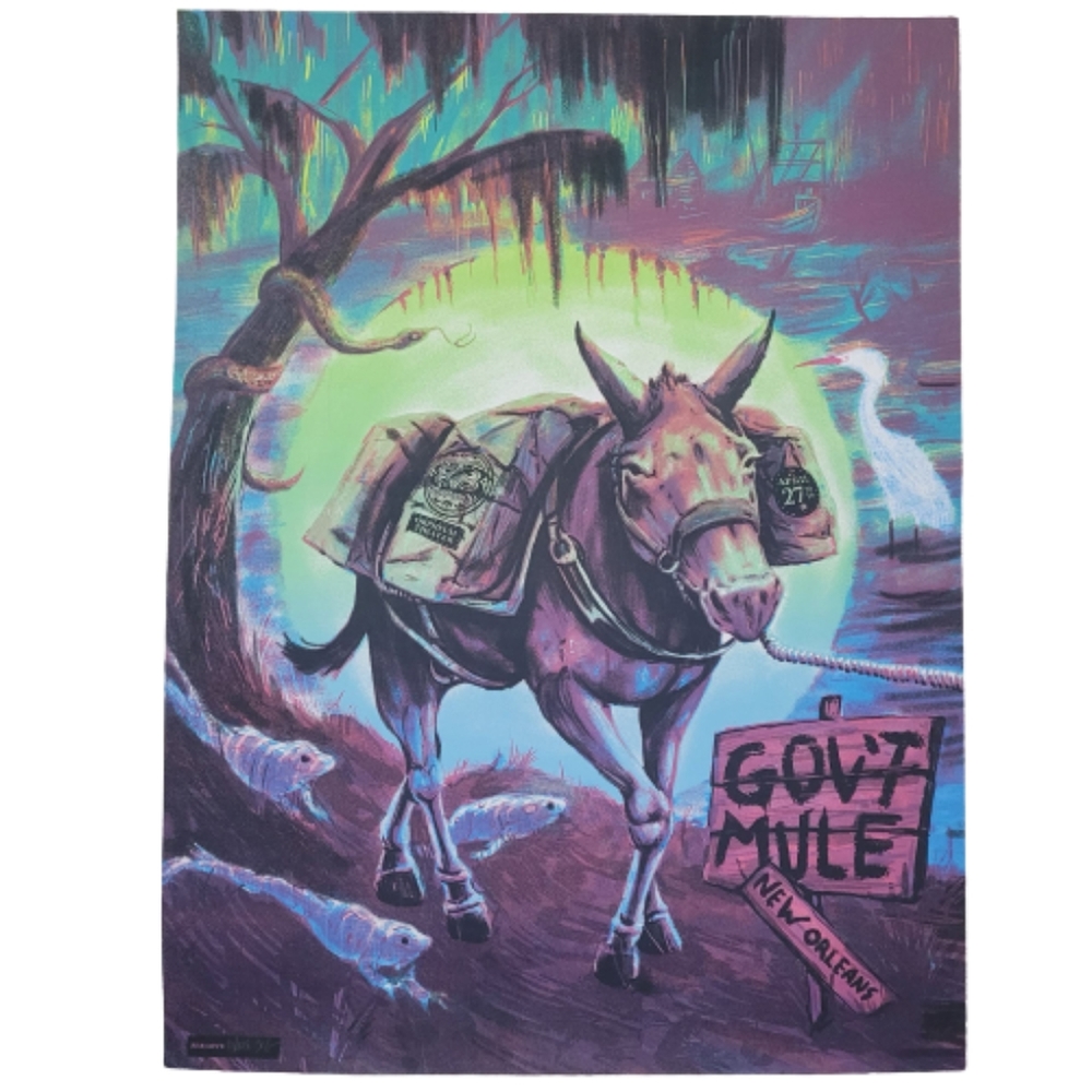 2019 Gov’t Mule New Orleans Show Poster Zeb Love Signed Numbered